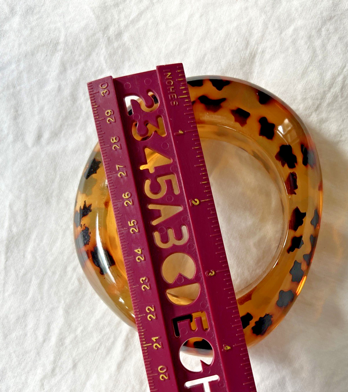 Bangle Bracelet Statement Chunky Asymmetrical Tortoise shell Lucite Retro Y2K
