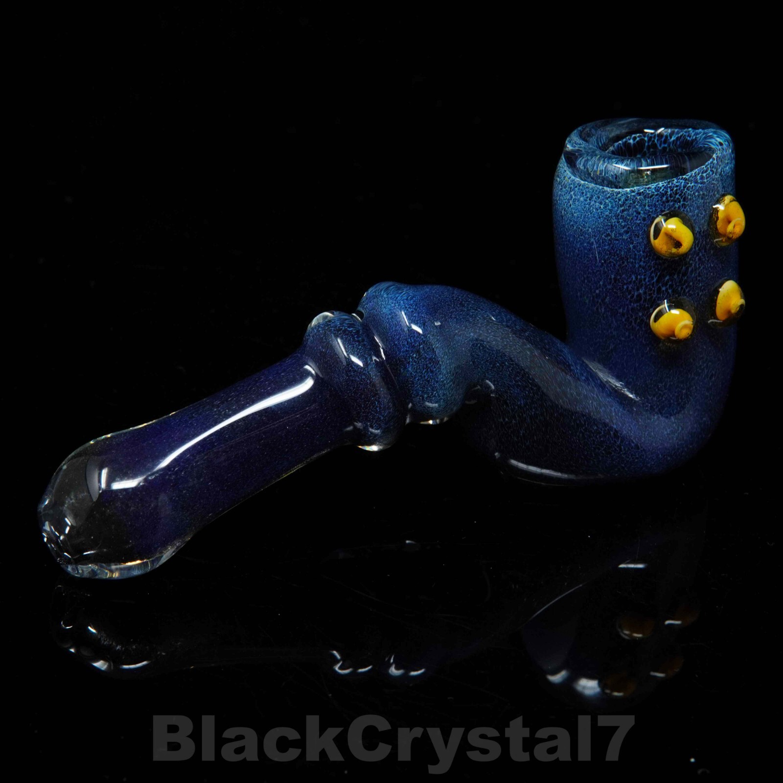 5.5″ Handmade Thick 4 Dots Night Blue Sherlock Tobacco Smoking Bowl Glass Pipes