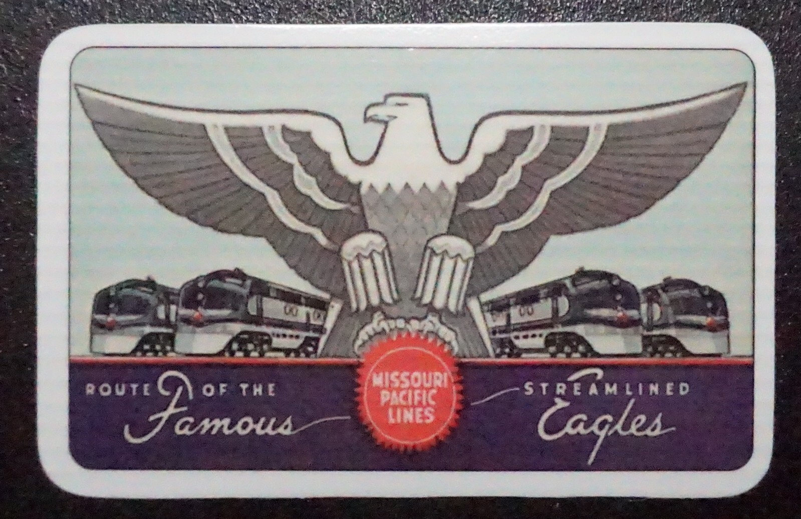1947 Missouri Pacific Lines RR ” STREAMLINER EAGLE ” Calendar SINGLE CARD NOS