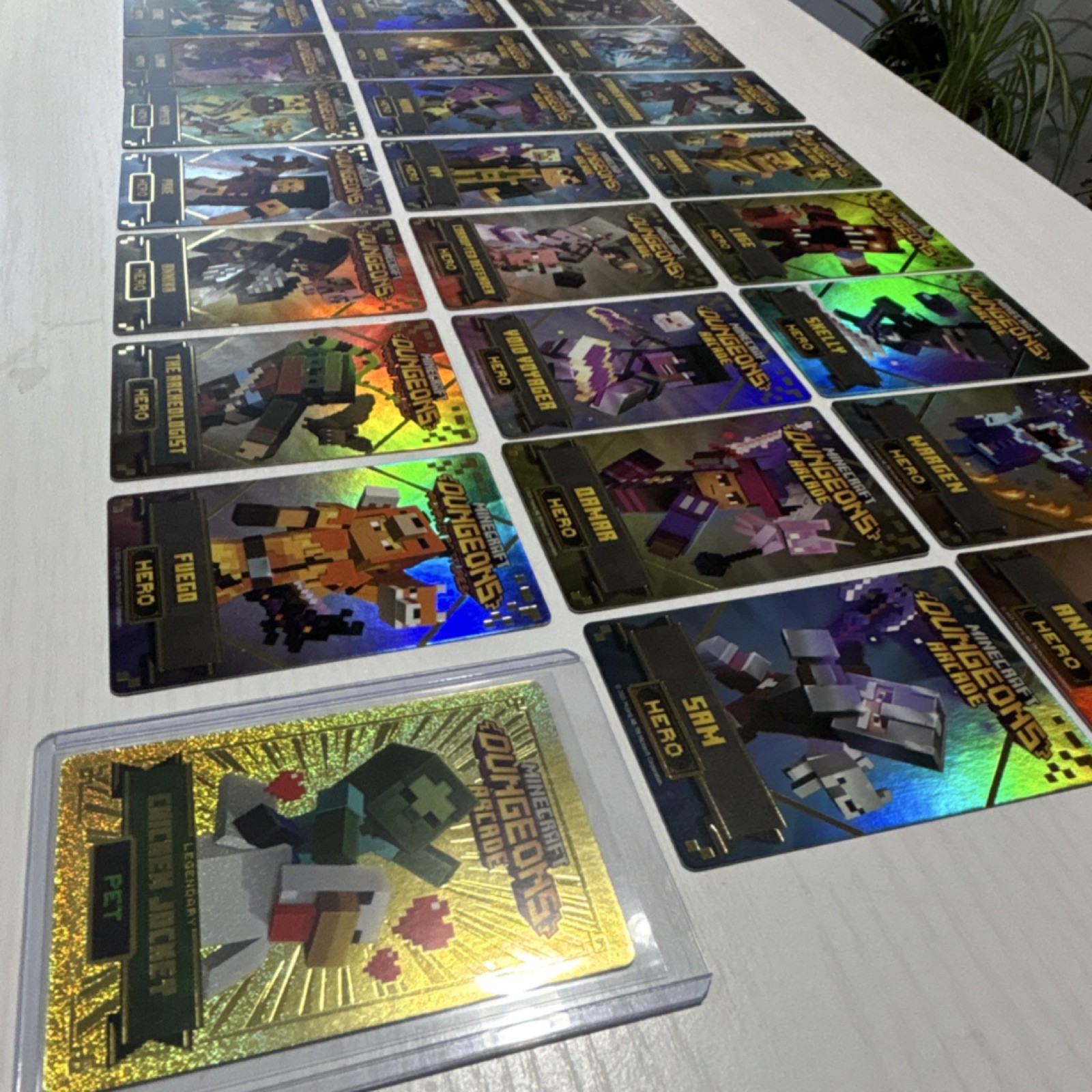 Minecraft Dungeons Arcade ALL HERO FOIL Cards Includes #144 CHICKEN JOCKEY GOLD