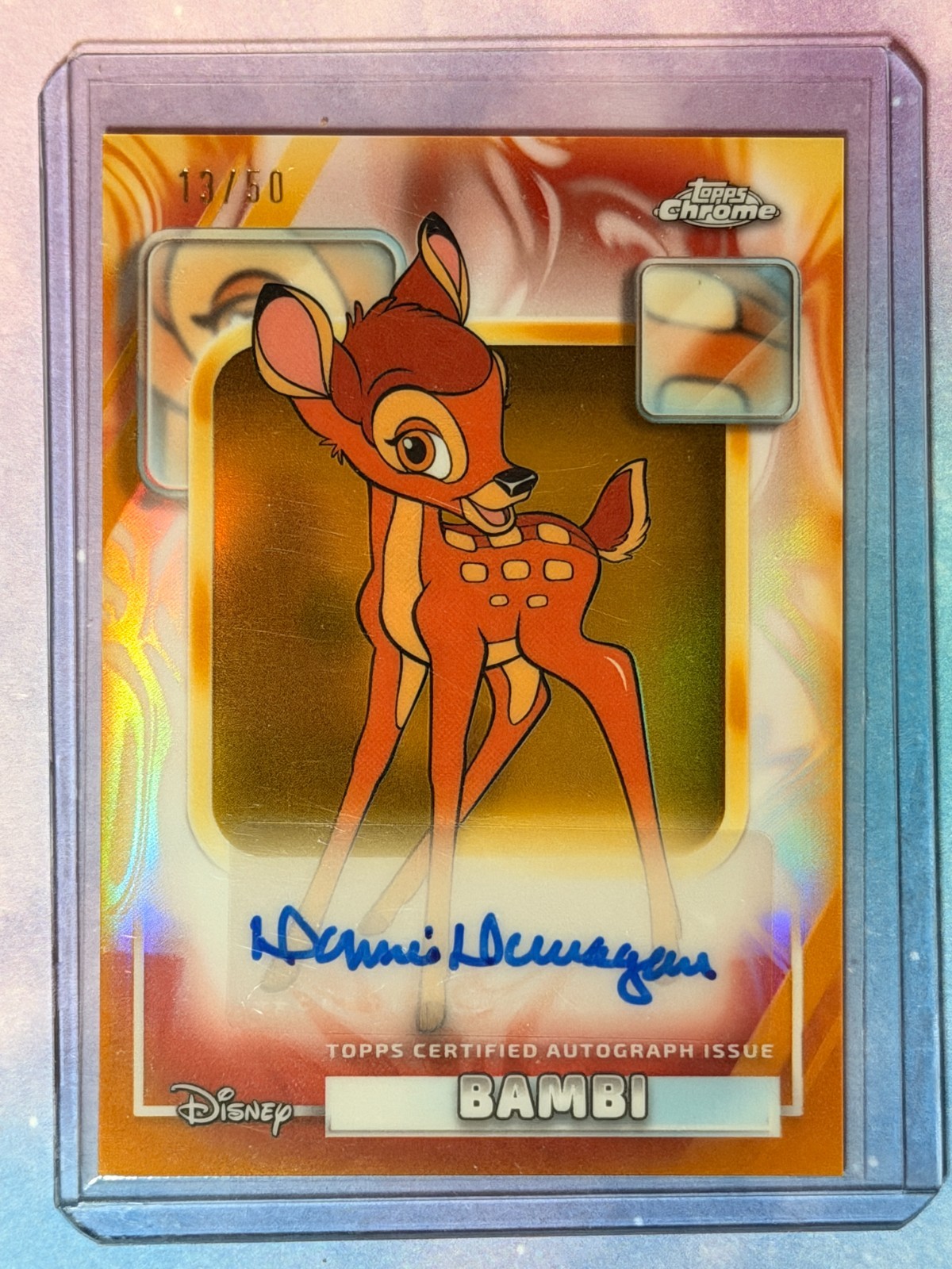 2026 Topps Chrome Disney BAMBI Autographed Gold Refractor /50 SP Donnie Dunagan