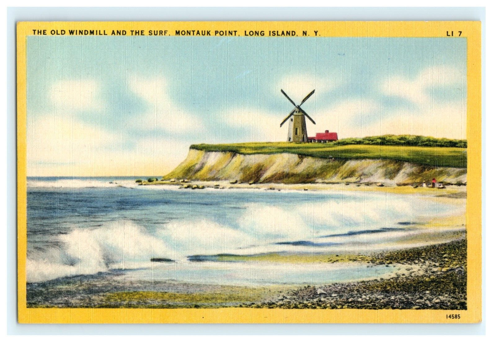 The Old Windmill And The Surf Montauk Point Long Island NY New York Linen View