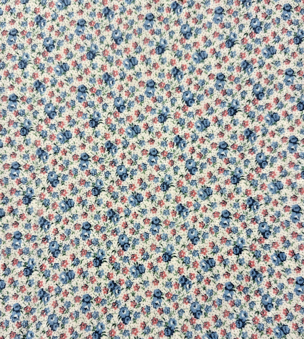 Vintage 1930’s-40’s feedsack fabric piece 9×10” blue-pink with dots