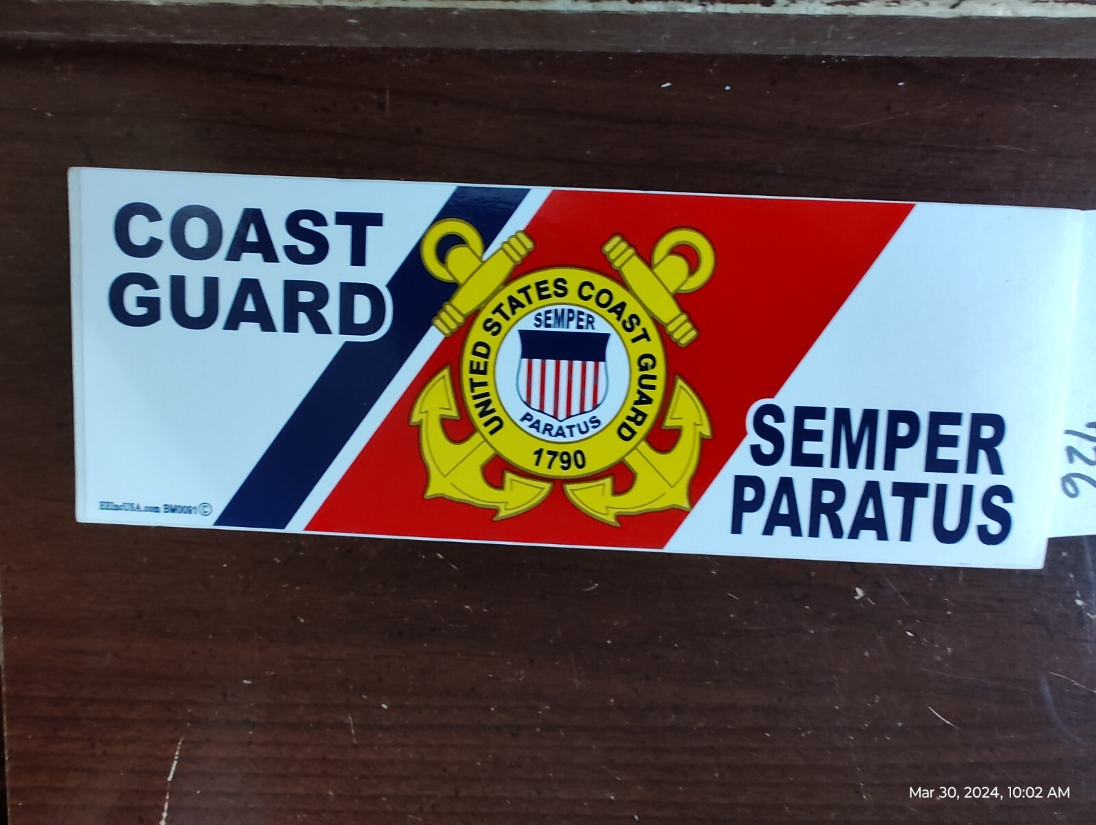 3X9″ Decal Sticker Military Proud Coast Guard Semper Paratus