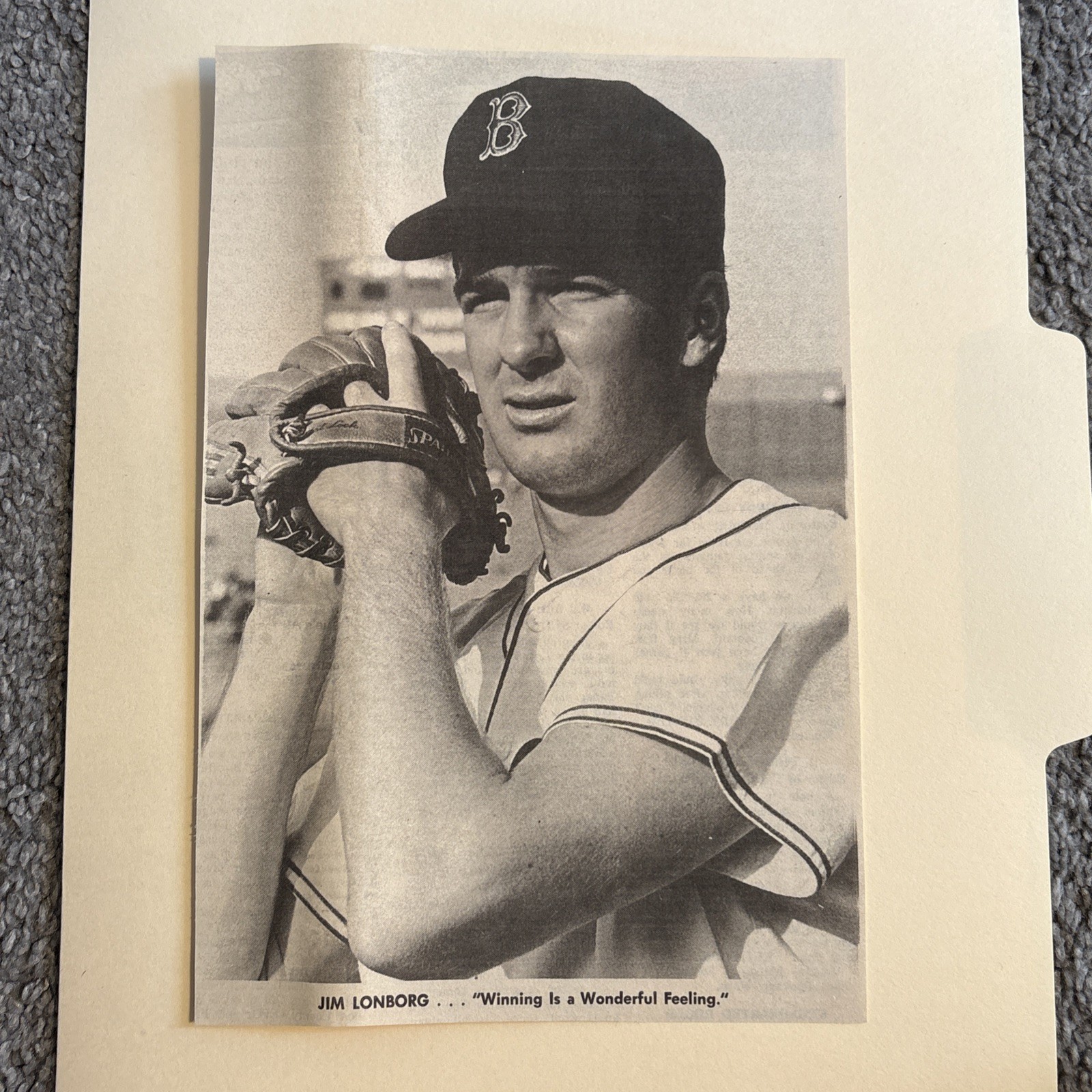 Jim Lonborg Boston Red Sox 1967 Sporting News Baseball 6X9 Panel