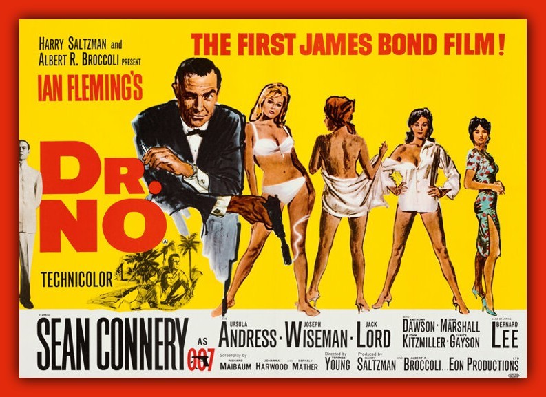 SEAN CONNERY – Dr. NO – Movie Poster Image – BIG MAGNET 3.5 x 5 in