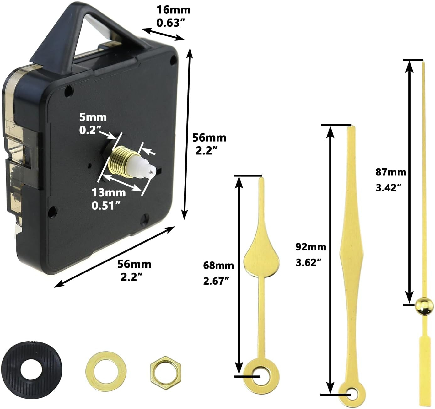Battery Powered DIY Clock Mechanism Replacement Kit Silent Quartz Clock Wall Clo