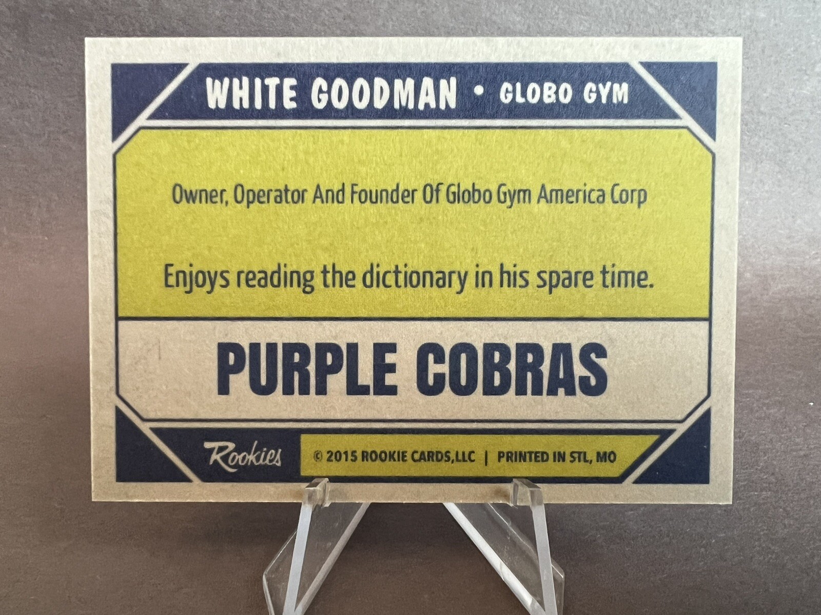 White Goodman Custom Baseball Card – Donruss Rated Rookie Style – Dodgeball