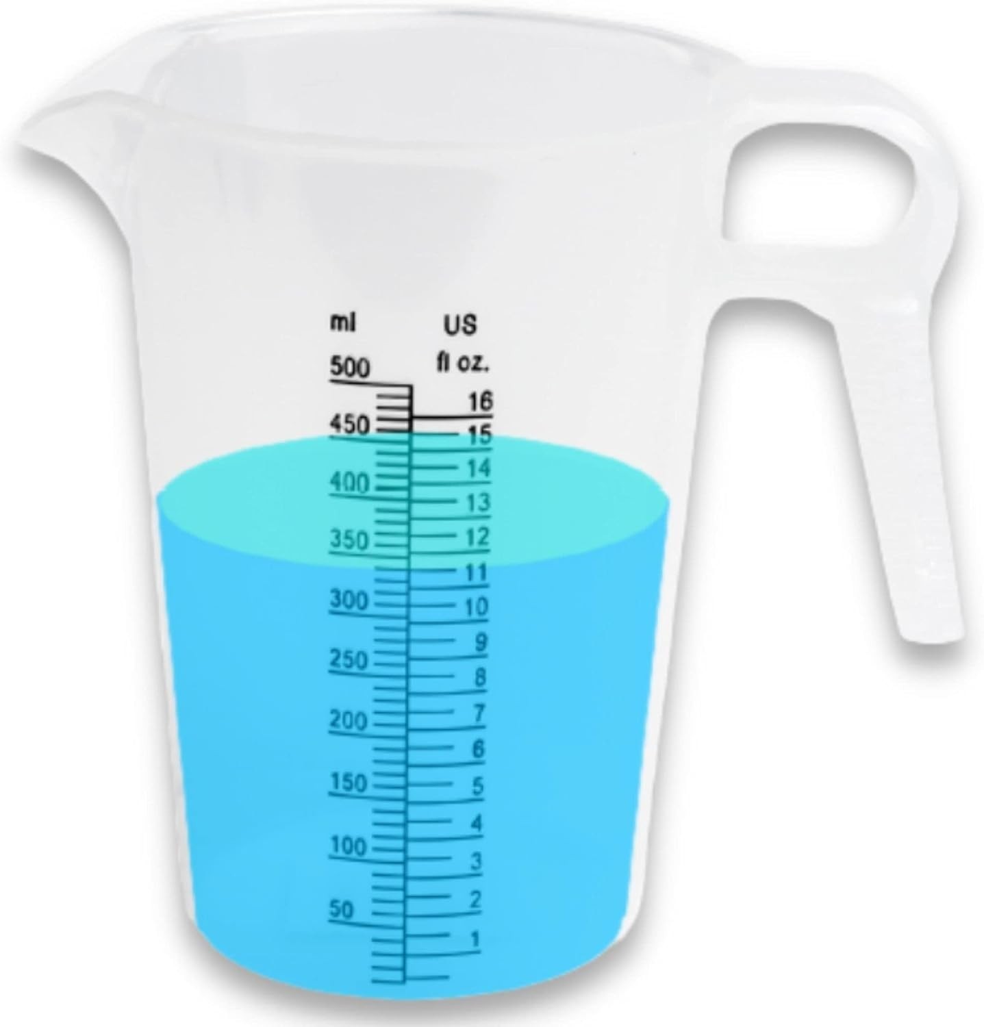 16oz Multipurpose Measuring Pitcher – Durable Plastic for Oil, Chemicals & More