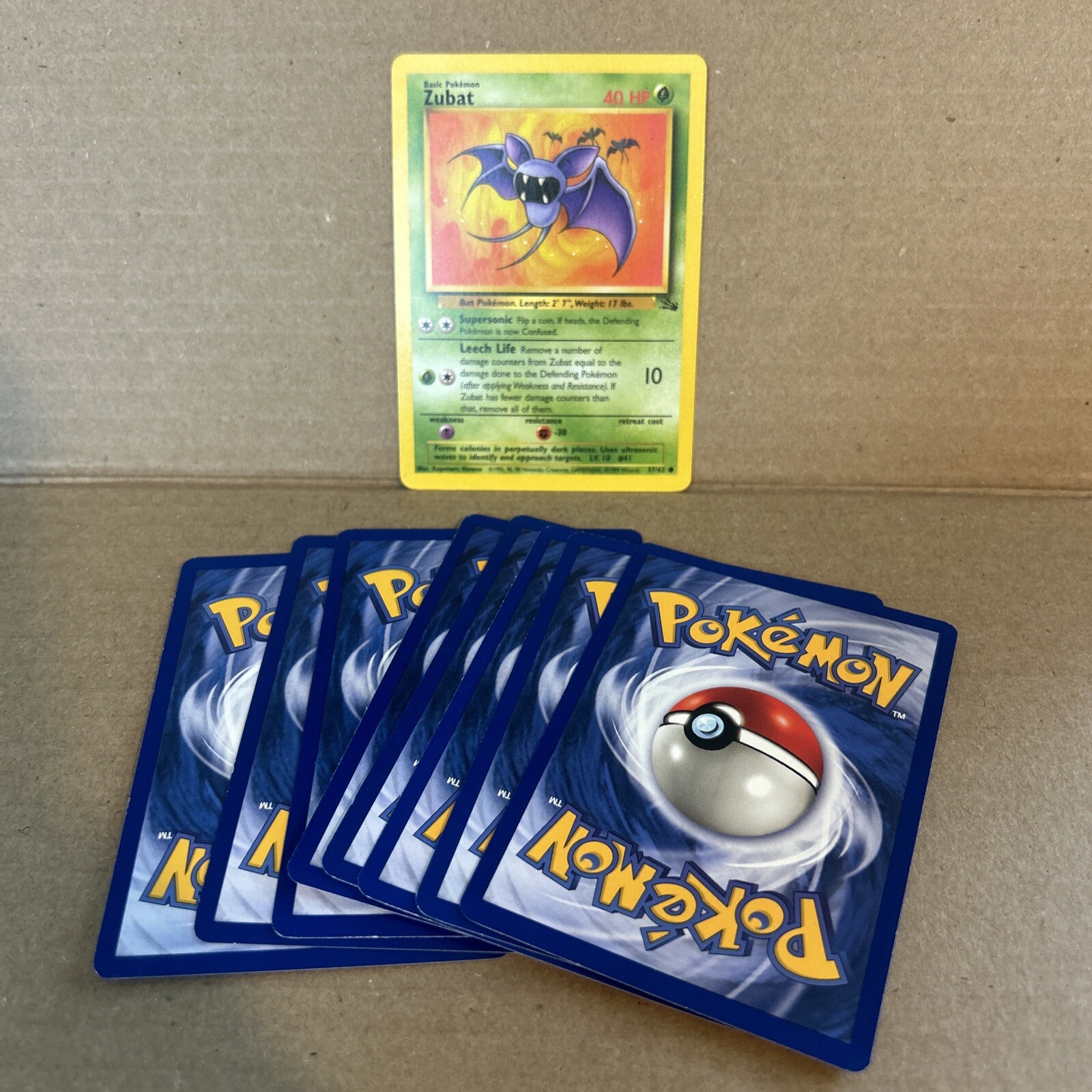 Zubat Fossil Set 1999 57/62 Pokémon TCG LP Vtg