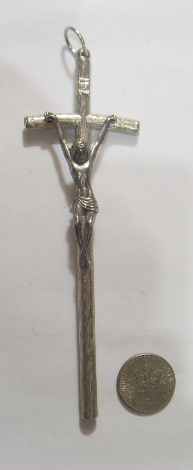 1960s nice vintage 4.5 inch pectoral catholic crucifix cross pendant 54534