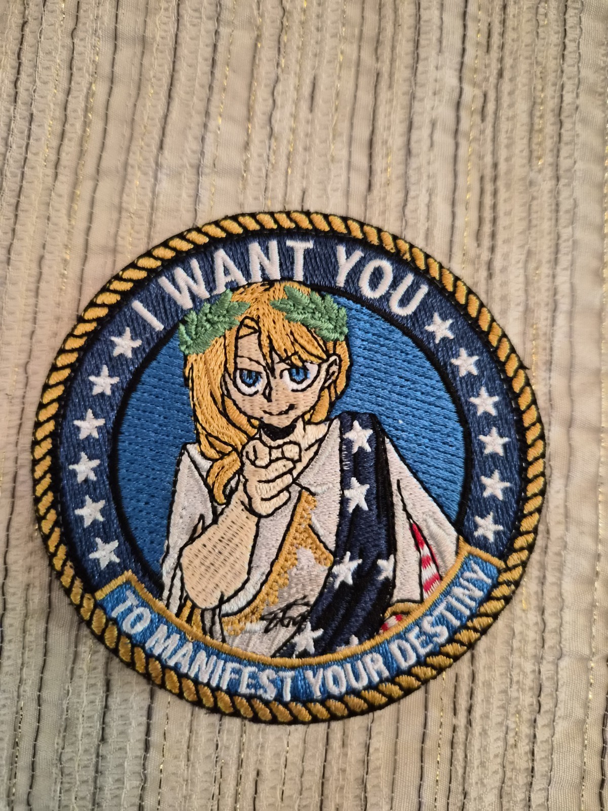 Lady Columbia Anime Morale Patch – Manifest Your Destiny – Embroidered Badge