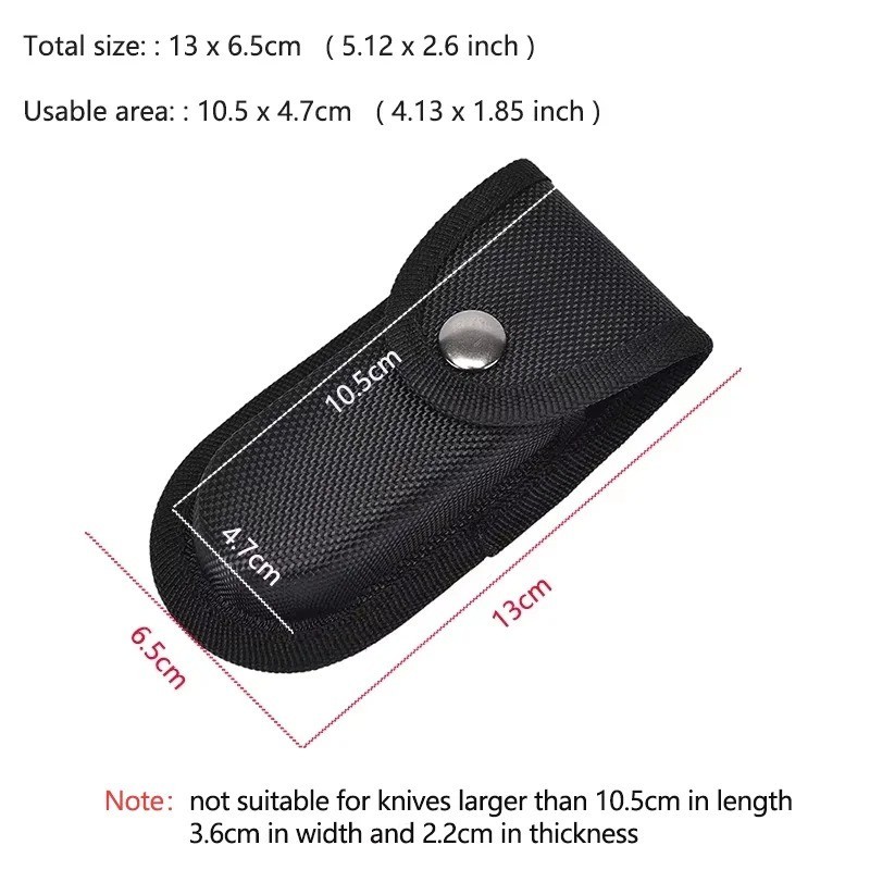 Tactical Nylon Knife Pouch Belt Loop Case for Fold Knife & Plier Carry