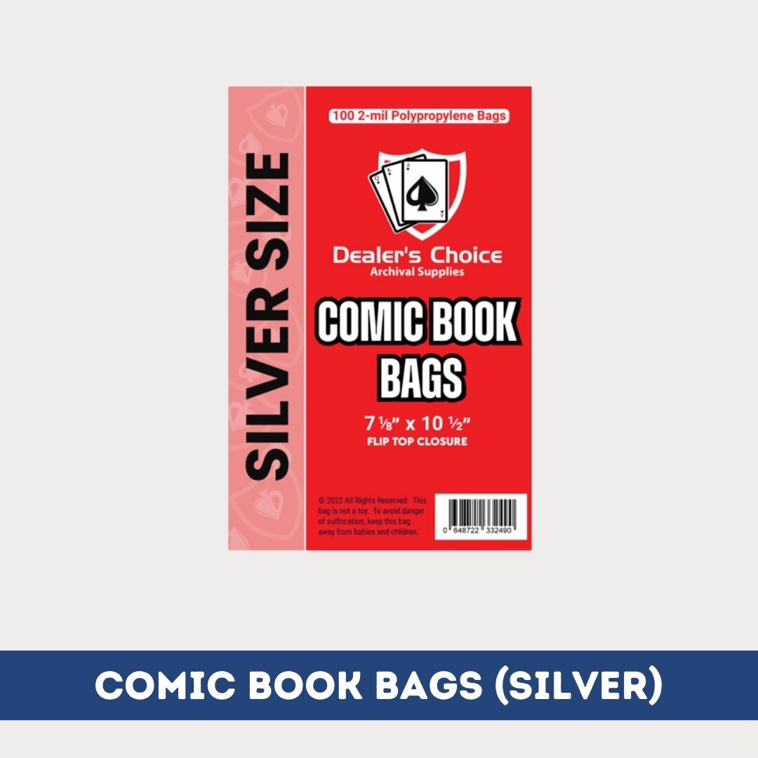 1000 COMIC BOOK BAGS (Silver Size) – 2-mil Polypropylene Archival Bags