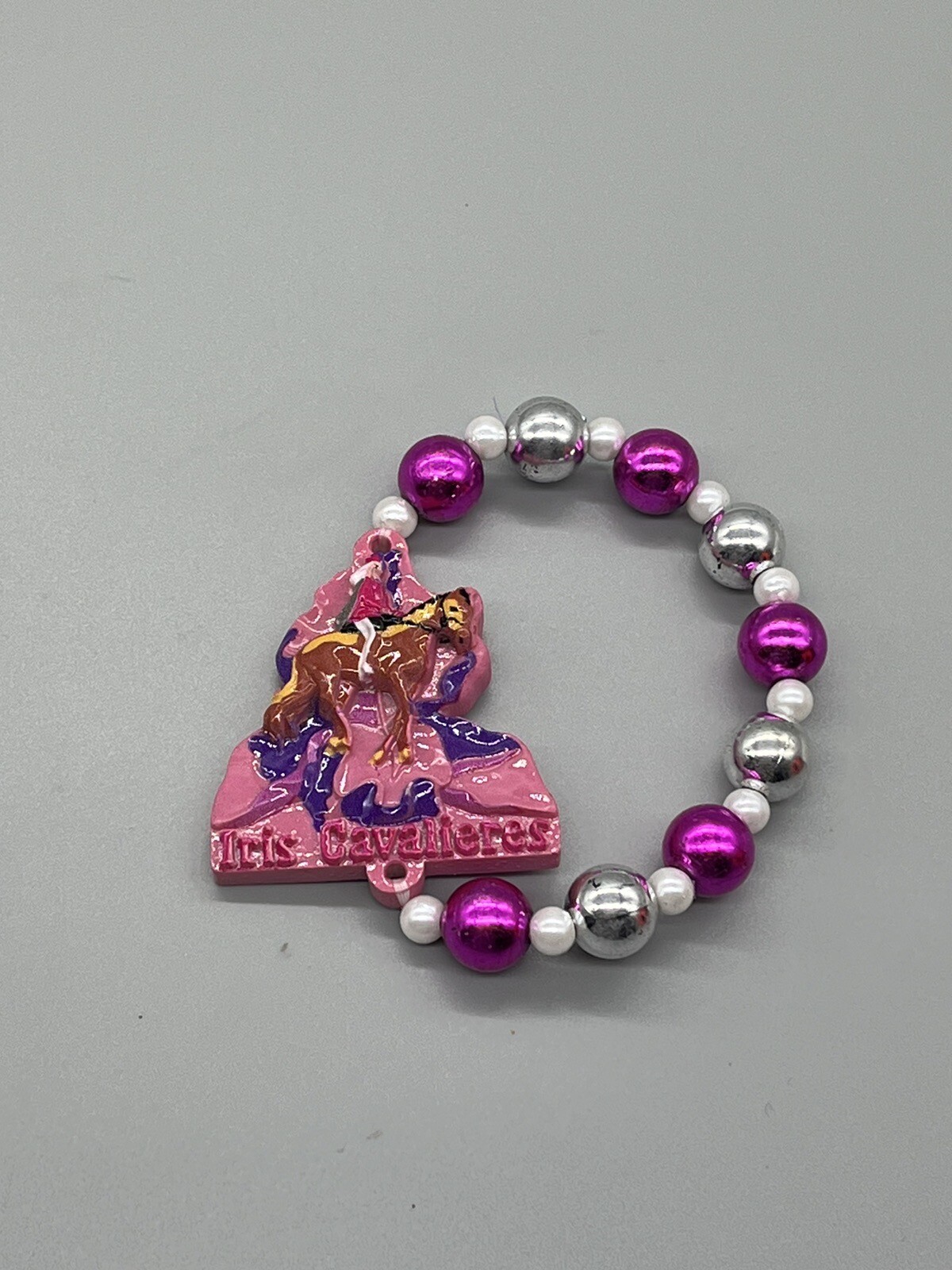 2024 Mardi Gras ~ Krewe of Iris ~ Cavaliers Polystone Medallion Horse Bracelet