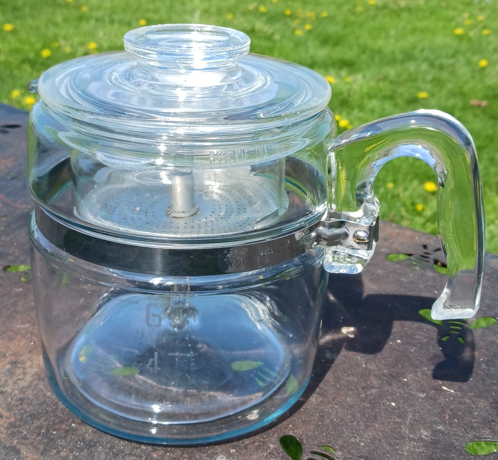 COMPLETE Vintage 4-6 CUP PYREX Glass COFFEE PERCOLATOR POT Model 7756-B MINT