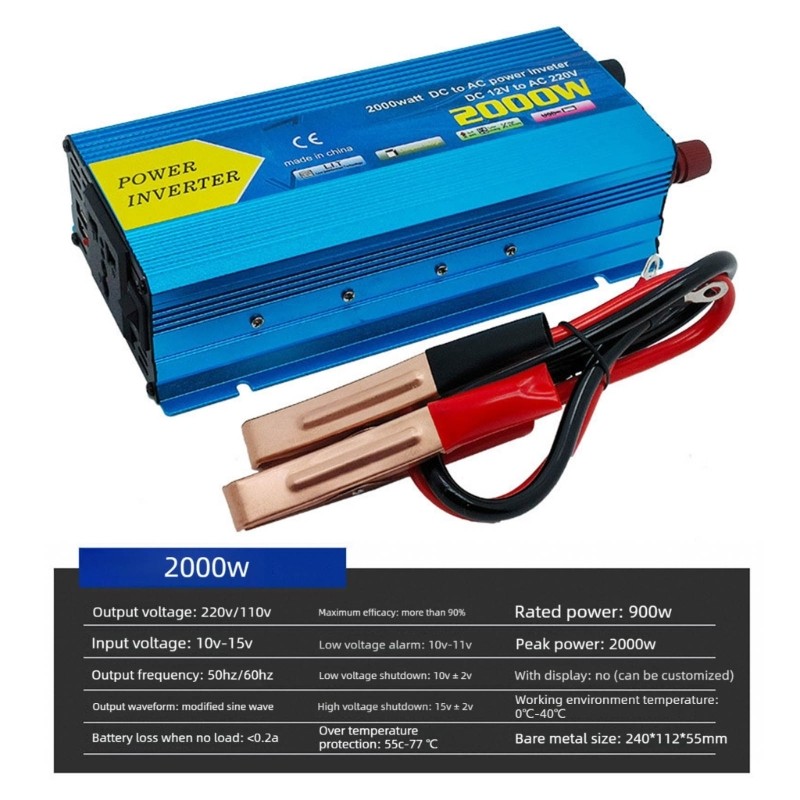 Intelligent Safety Protected Power Converters 12V to 110 220V for Emergency Back