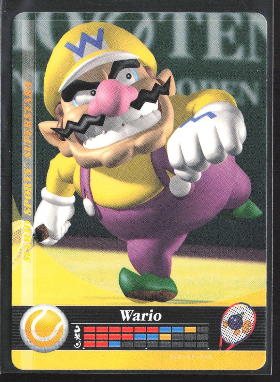 2017 Mario Sports Superstars Amiibo Card – #28 WARIO Tennis – Nintendo NM