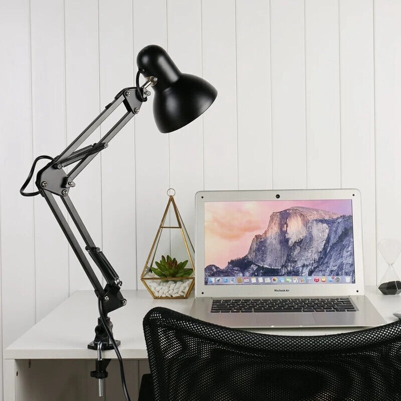 Lamp Desk Architect Arm Swing Adjustable Light Table Task Clamp Black Metal