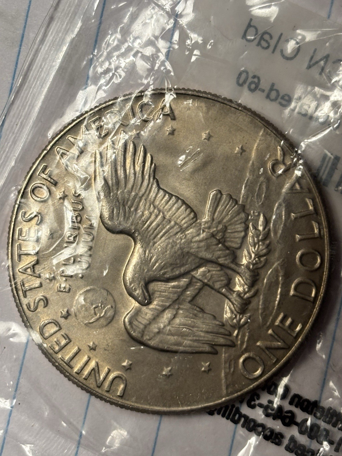 1978 D Eisenhower Clad Dollar Missing Partial Date Uncirculated 60