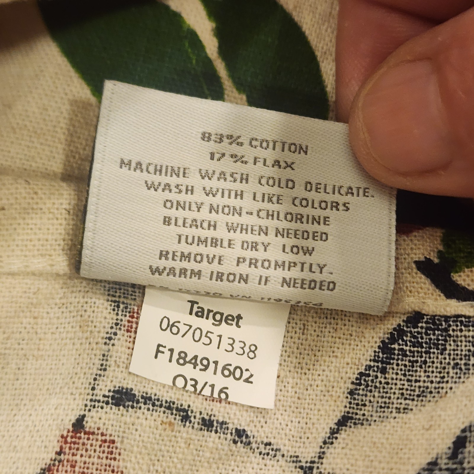 Threshold Round Table Cover Cotton Flax Red Blue Berry Twigs 67 in. Target 2016