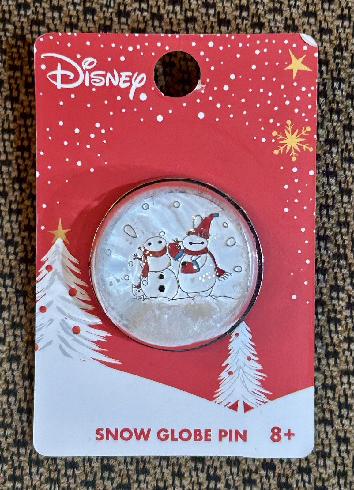 Disney Loungefly Baymax Snow Globe Christmas Snowman Pin Big Hero 6 Mochi