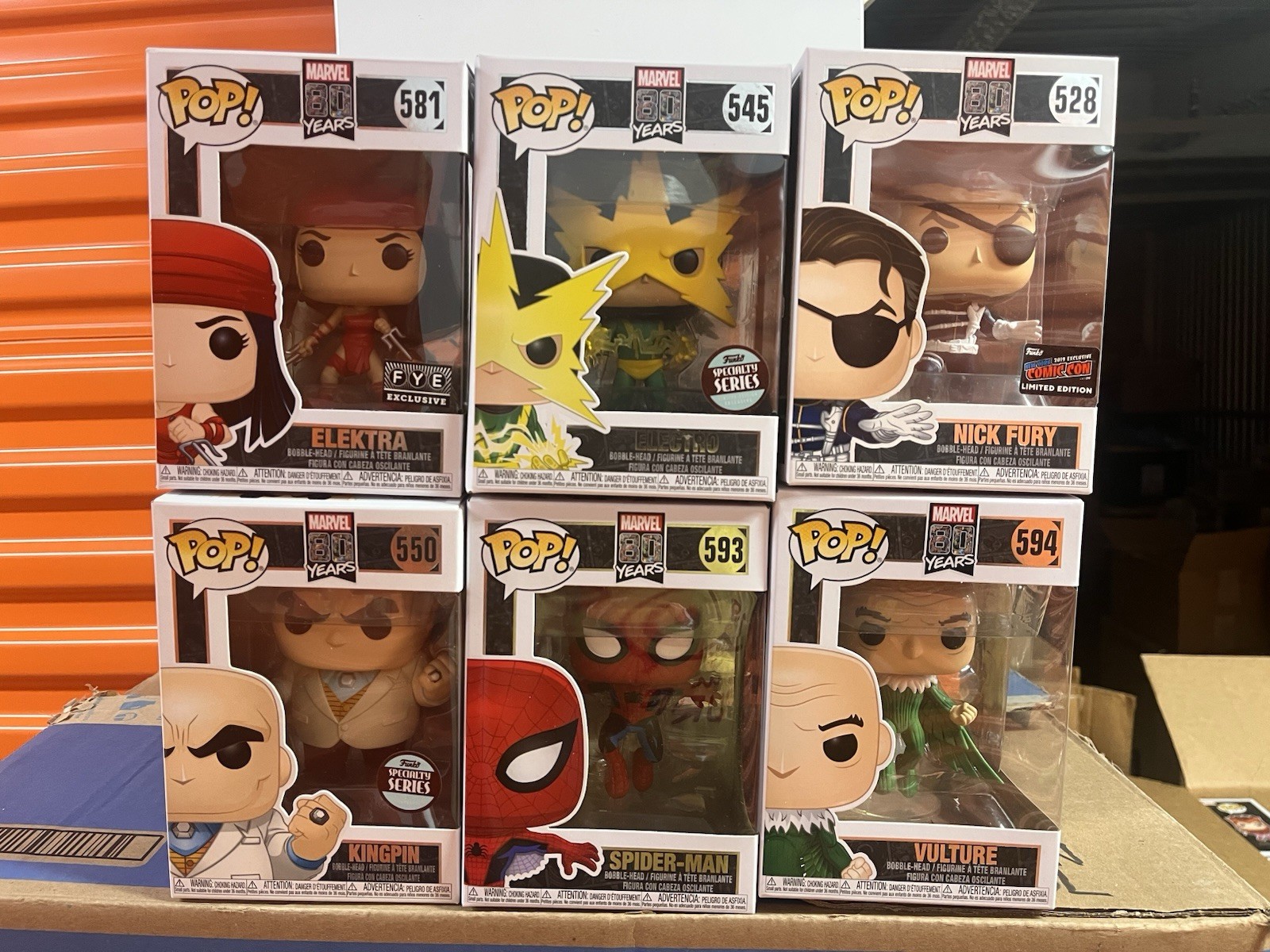 Funko POP Marvel 80 Electro Elektra Nick Fury Kingpin Spider-Man Vulture Lot