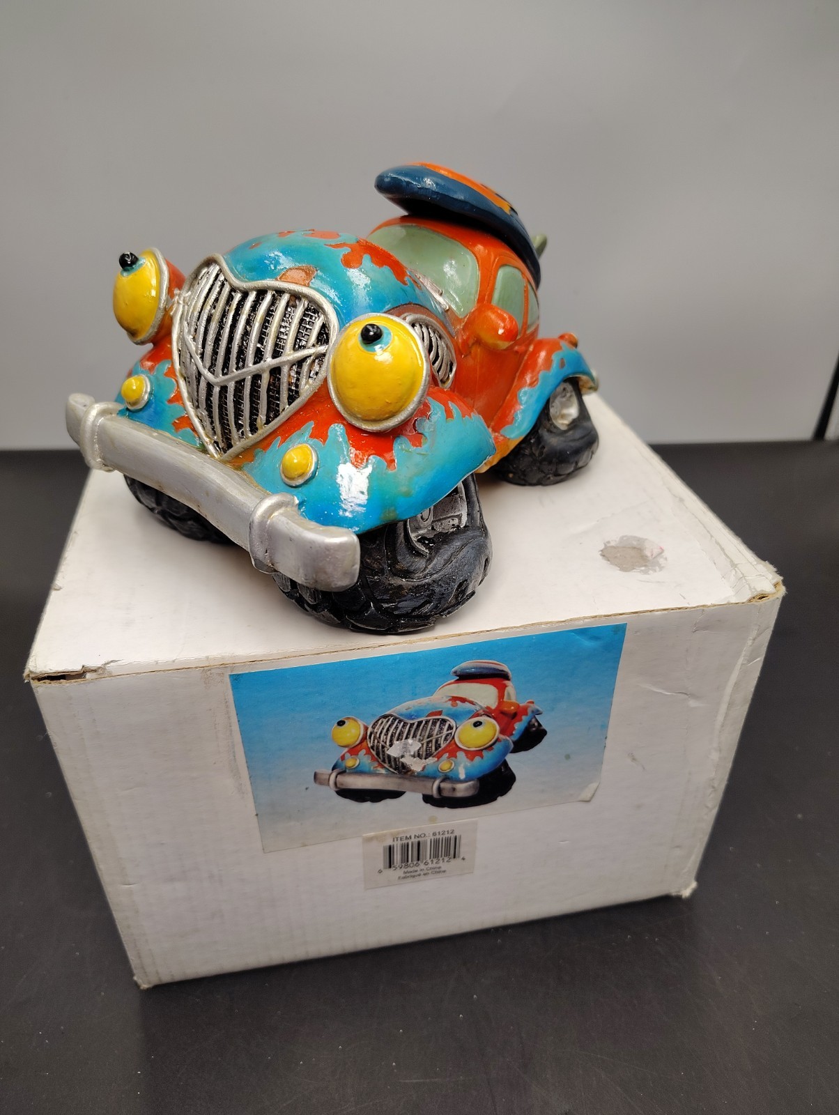 Surf Dude Funky Car Novelty Resin Coin Bank Surfboard Boxed READ & PHOTOS
