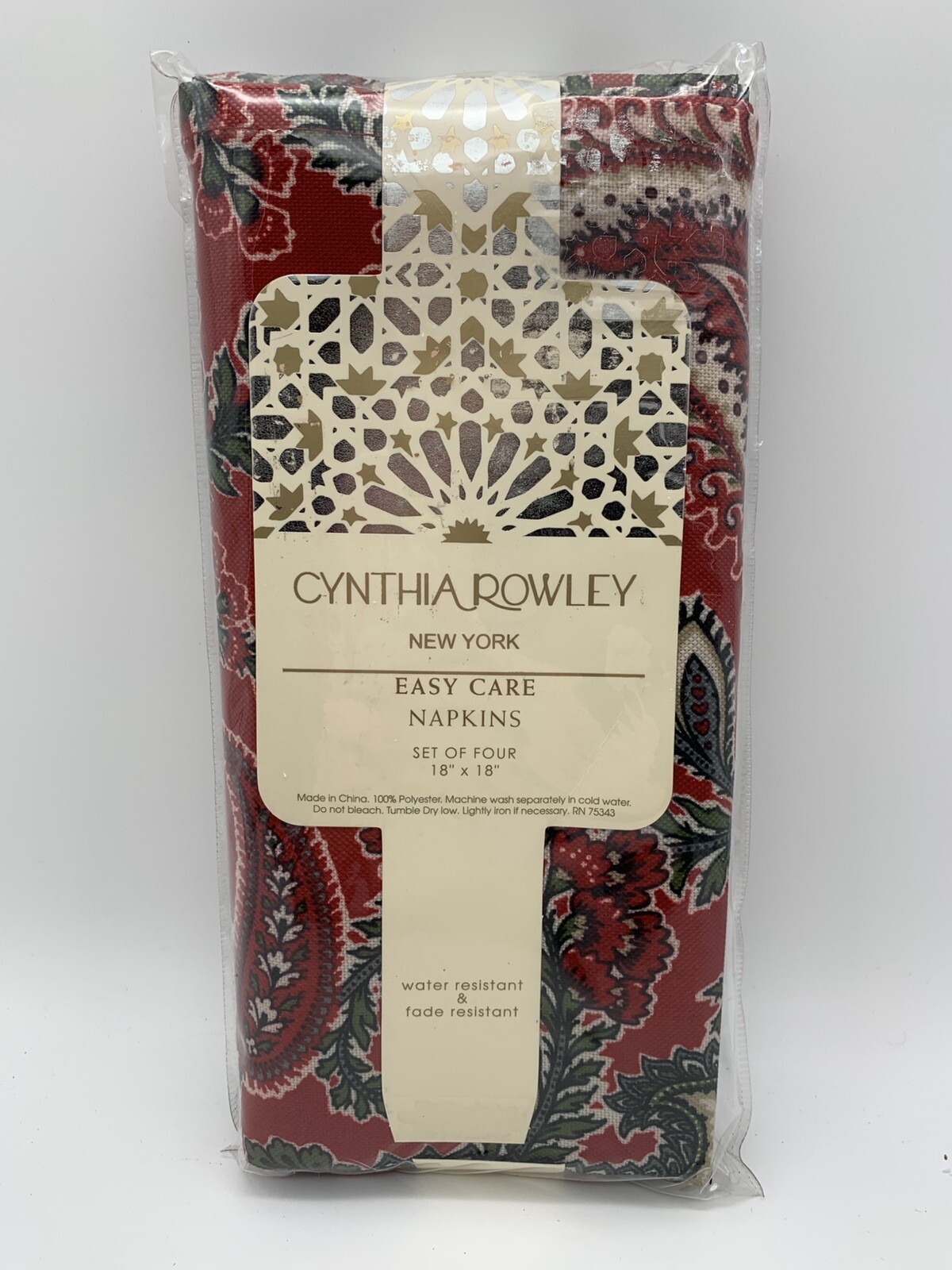 Cloth Napkins New Package SetOf 4 CYNTHIA ROWLEY EASY CARE
