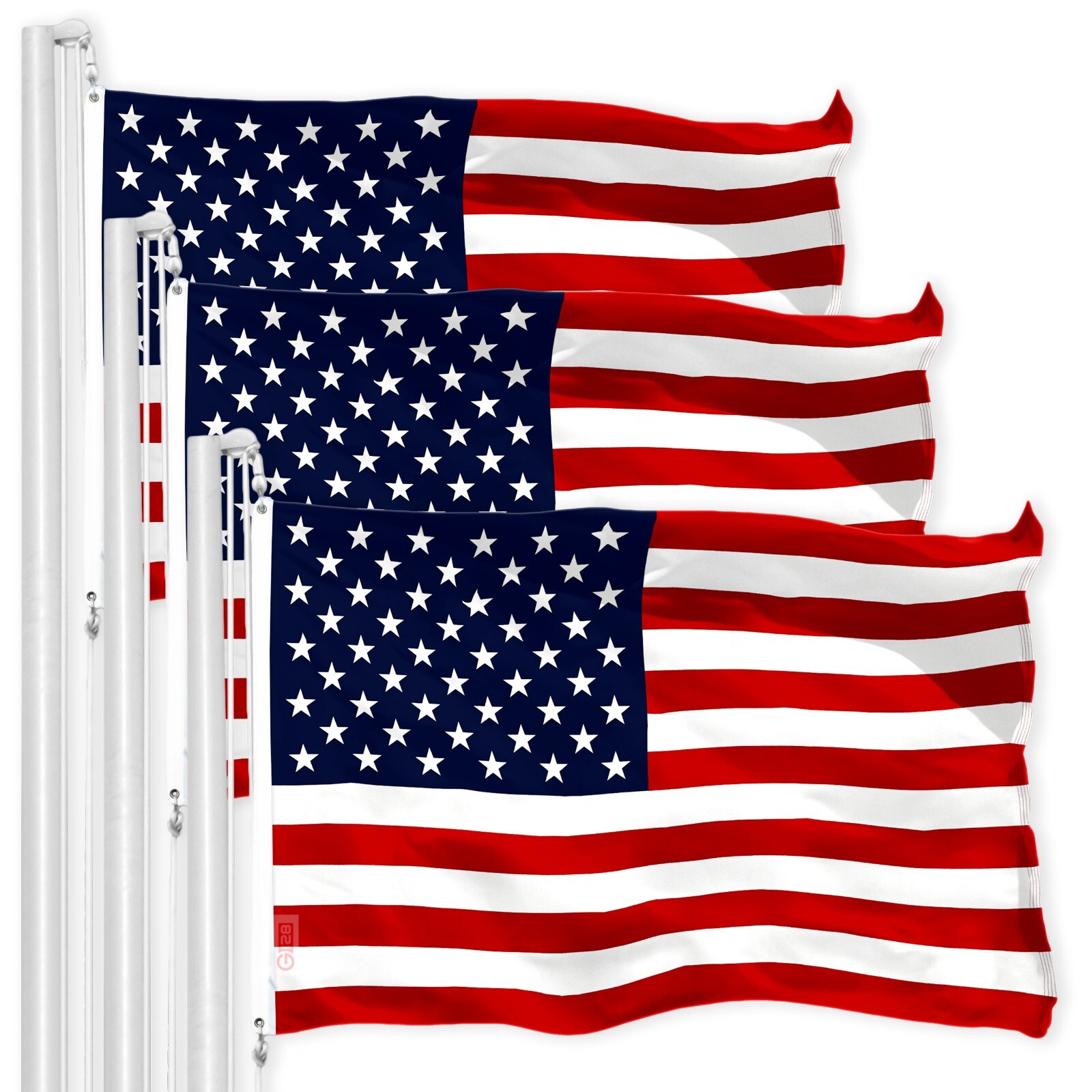 3 PACK of 3×5 FT USA America Flag Stars Stripes Brass Grommets 150D Polyester