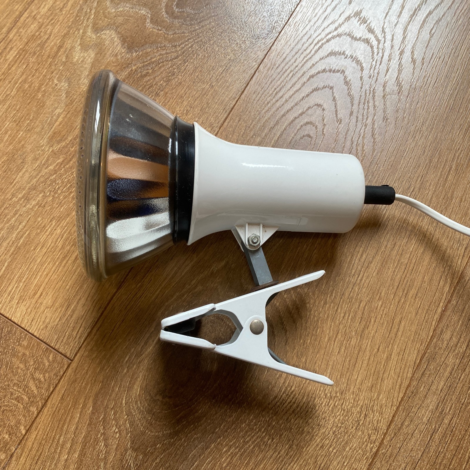 1970s LITA Clamp On Lamp in White, Made in France- Vintage Spotlight, Lighting