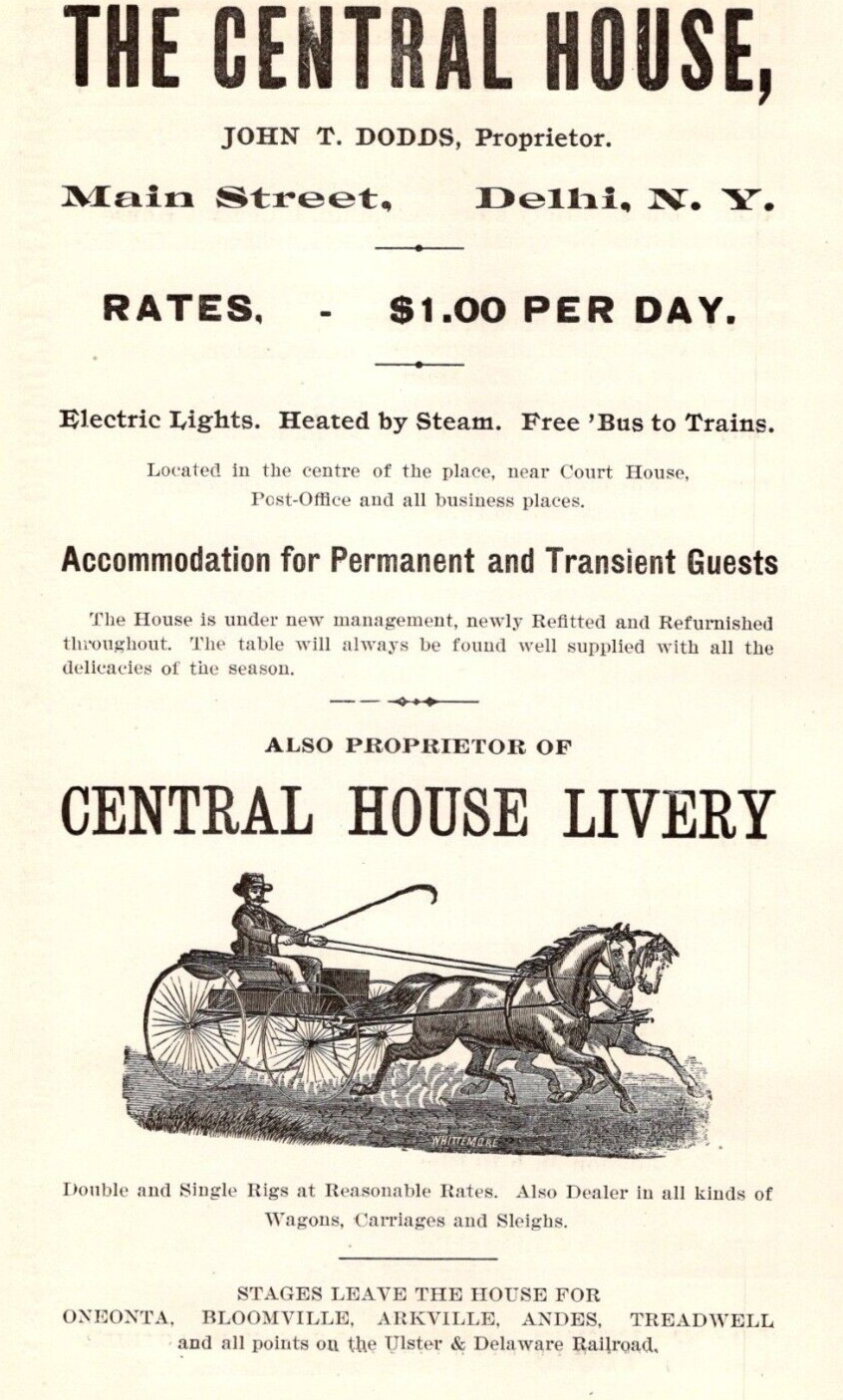 1900 The Central House Accommodation for Permanent & Transient Guest DELHI NY