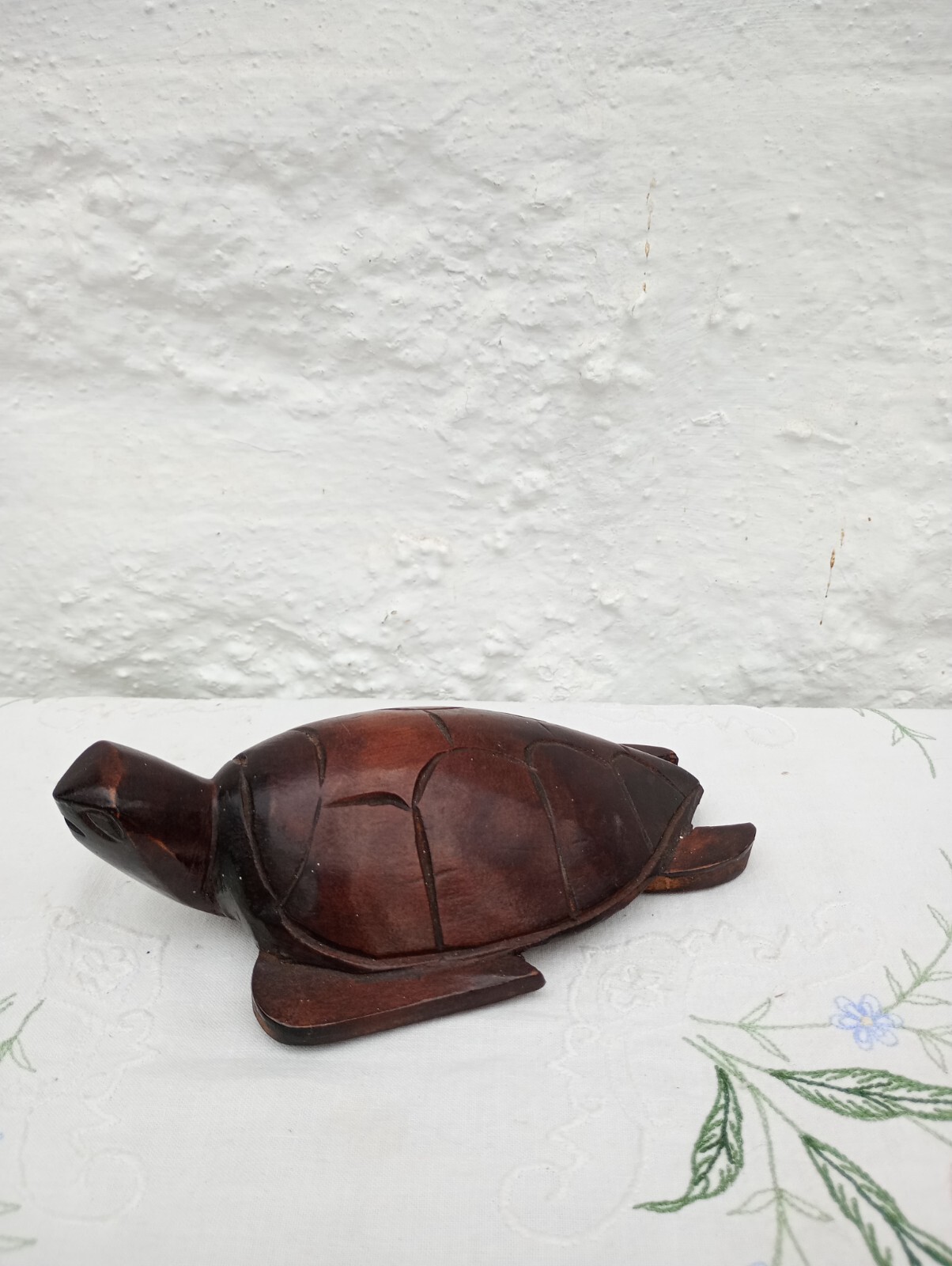 Cute Stylised Hand Carved Wooden Sea Turtle About 16 cm long