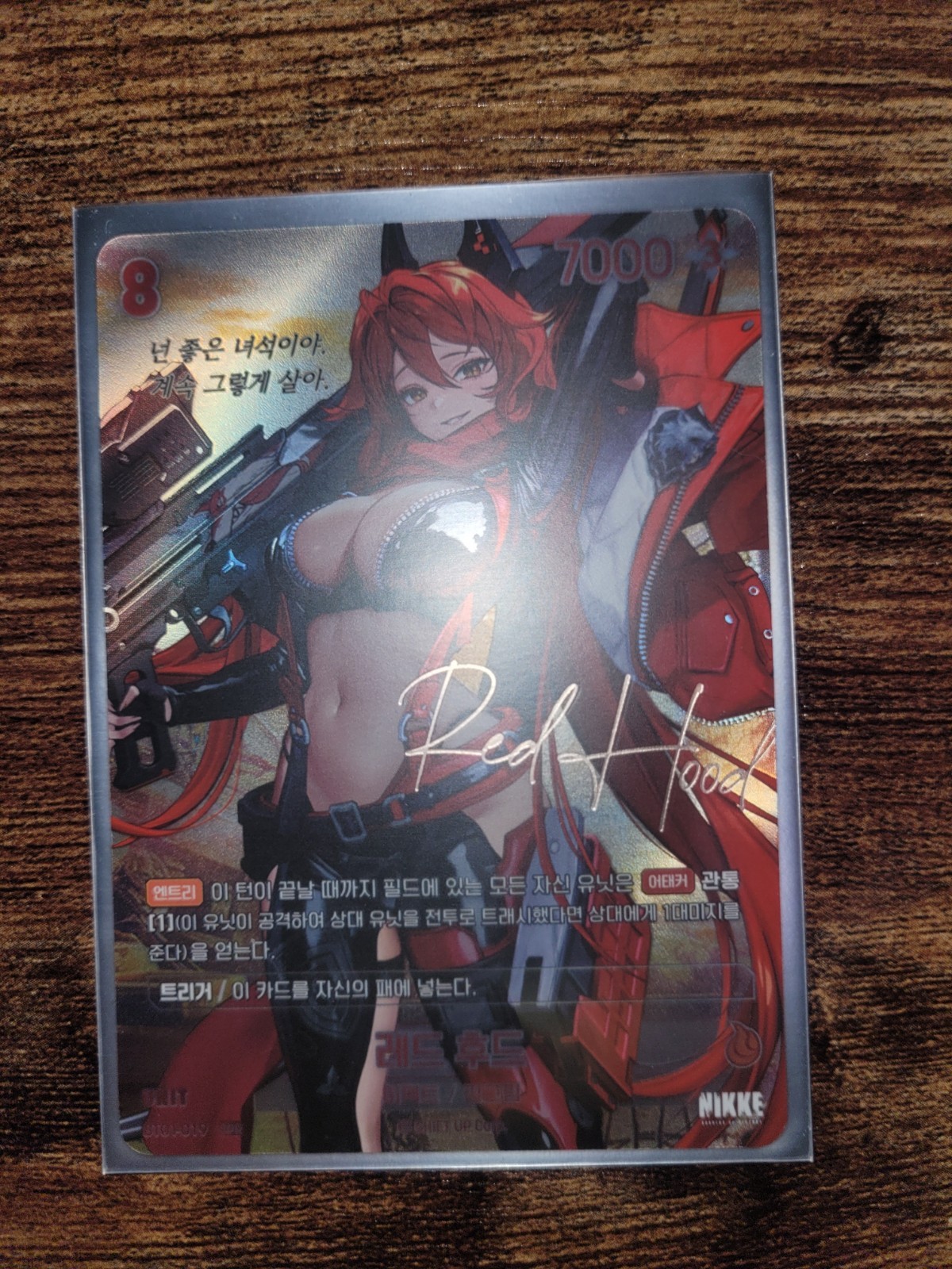NIKKE Nivel Arena Red Hood BT01-019 SPR Signature Korean Foil Card NM