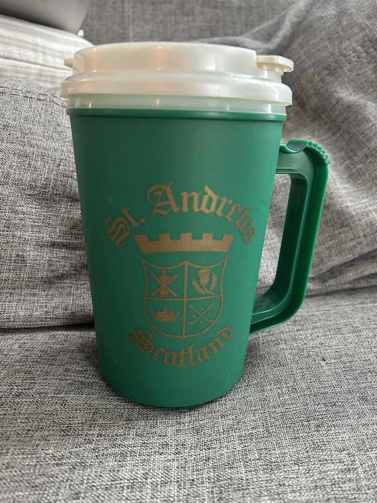 Travel Mug St Andrew’s Scotland With Drink Through Lid 22 oz For Hot Or Cold