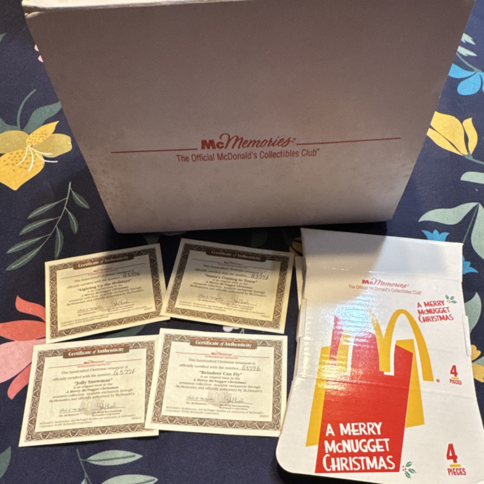 McDonald’s Collectible Ornament Set Merry McNugget Christmas Multicolor