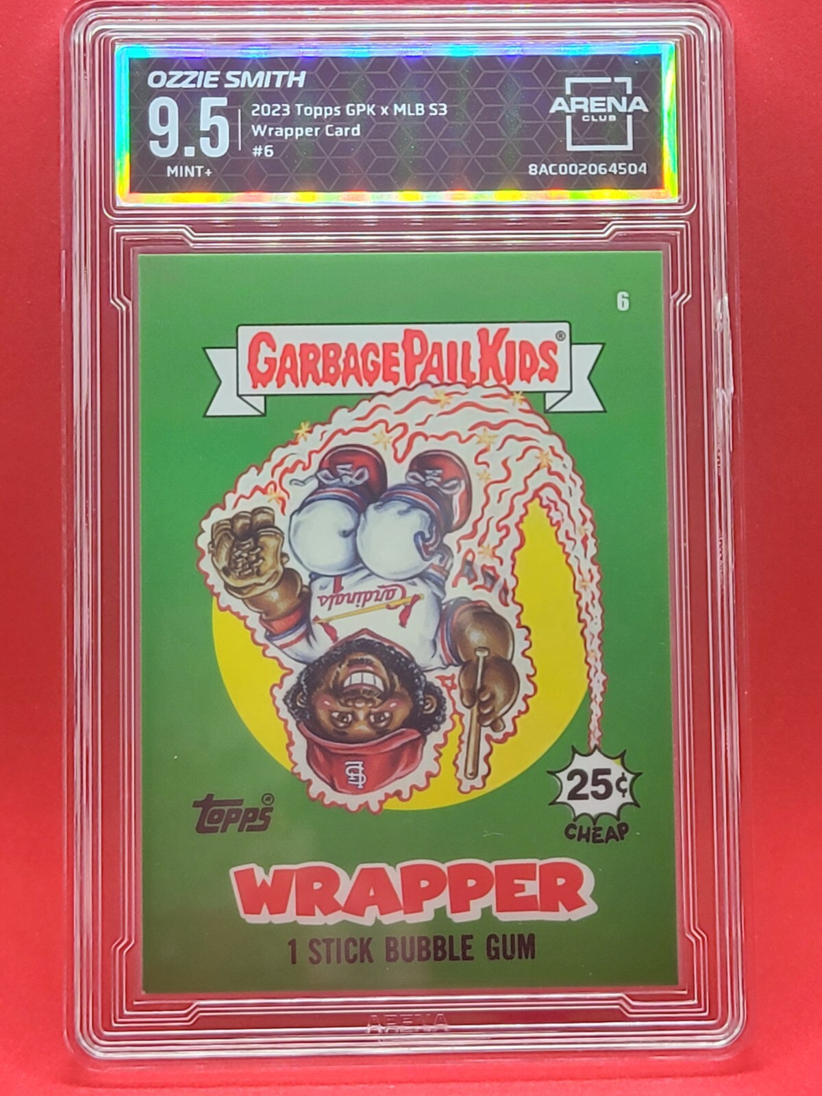 OZZIE SMITH 2023 Topps Garbage Pail Kids x MLB Wrappers #6 Arena Club 9.5 e~d