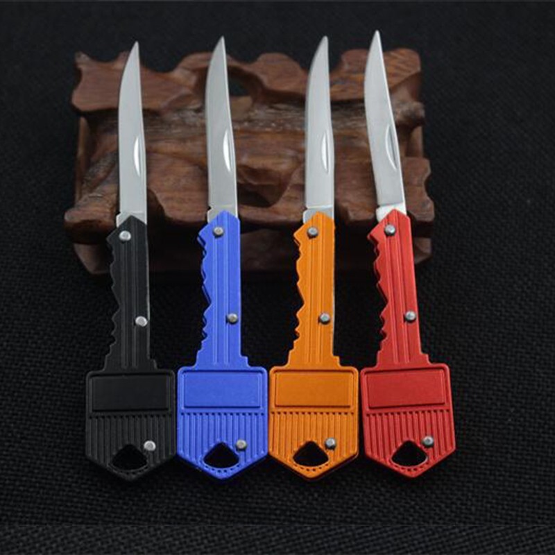 6PCS Portable Pocket Knife Key Shape Mini Key Chain Survival Key Chain Knife