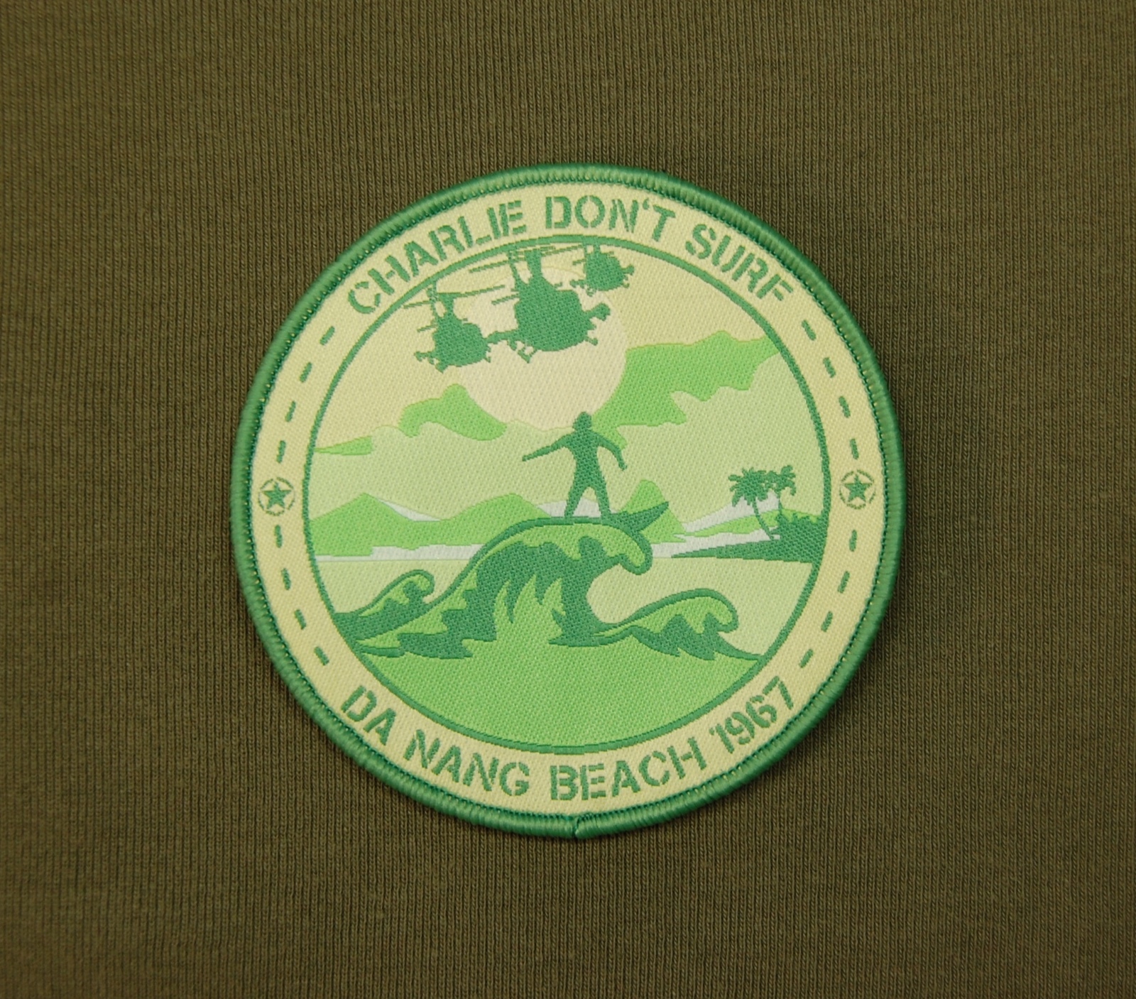 Charlie Don’t Surf Da Nang Beach 1967 Woven Patch Apocalypse Now Vietnam War