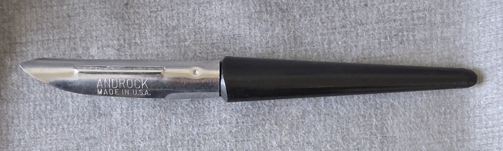 Vintage Androck USA Potato Peeler Apple Corer Stainless Steel Black Handle