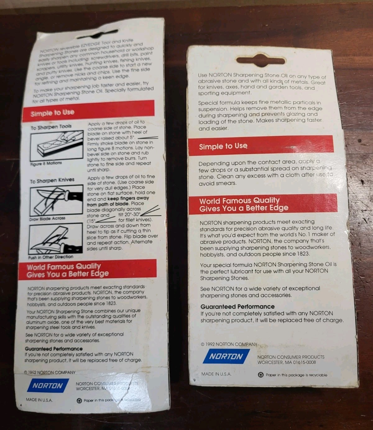 Norton Coarse / Fine Sharpening Stone NOS & Sharpening Stone Oil New Old Stock