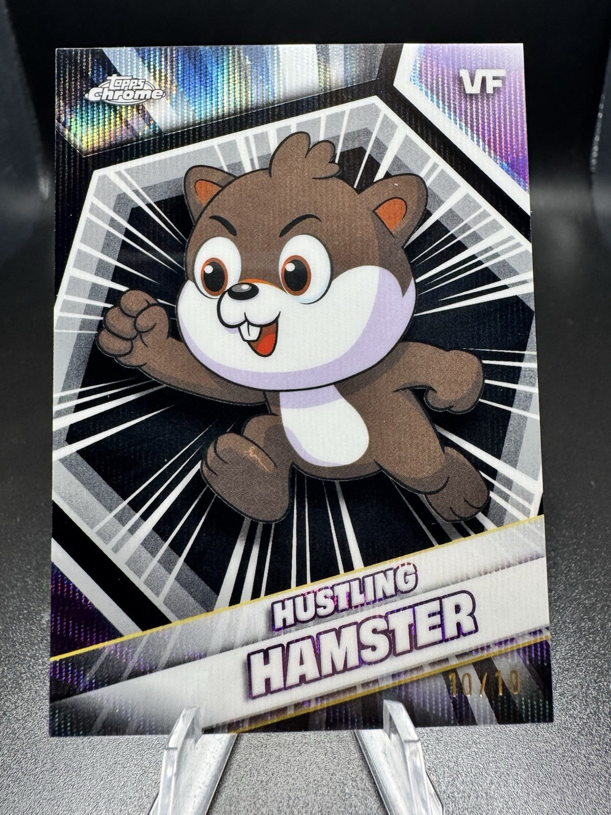 2026 Topps Chrome Veefriends Hustling Hamster Black Wave 10 /10 Omega