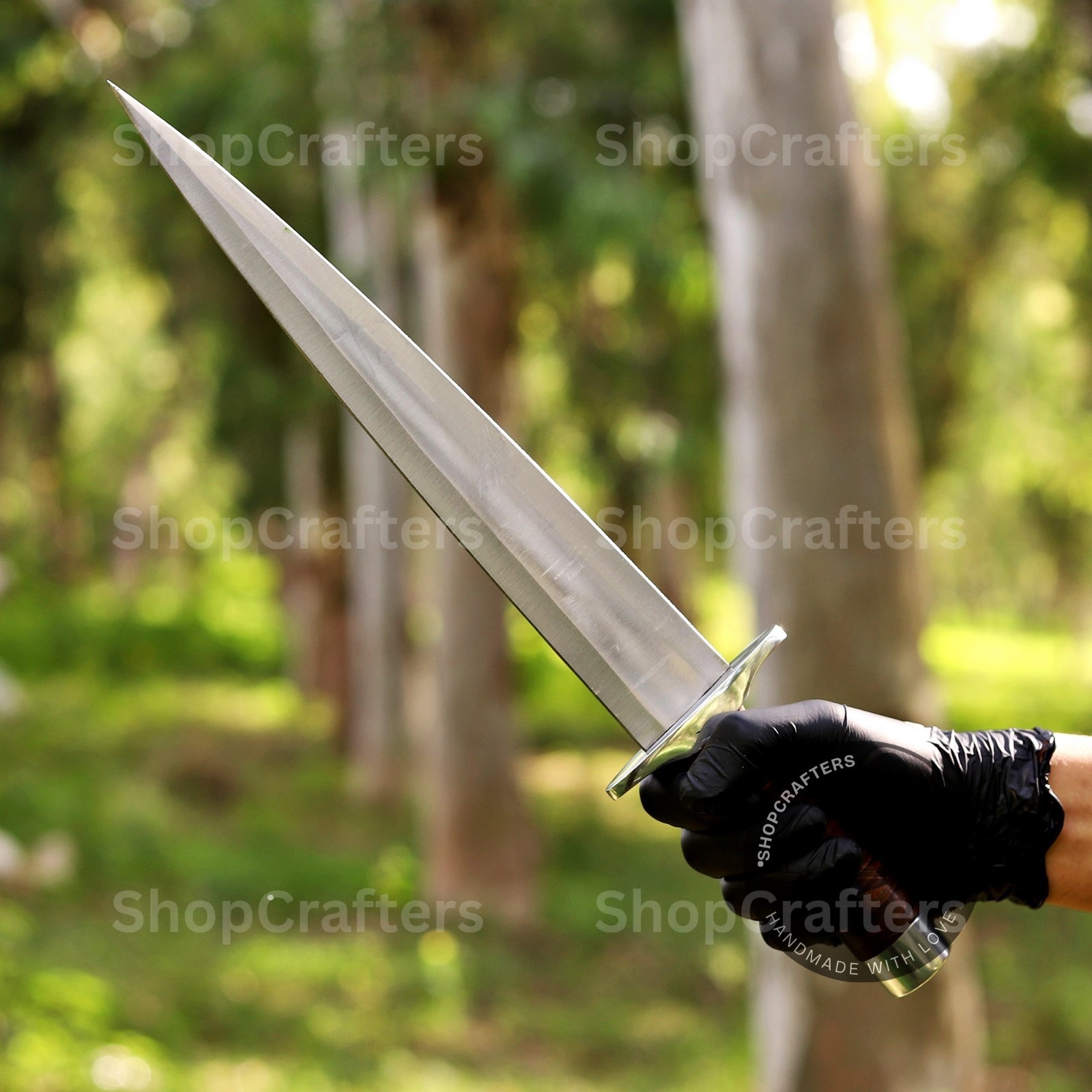 Arkansas Toothpick Dagger Handmade D2 Dagger Hunting knife & Leather Sheath USA