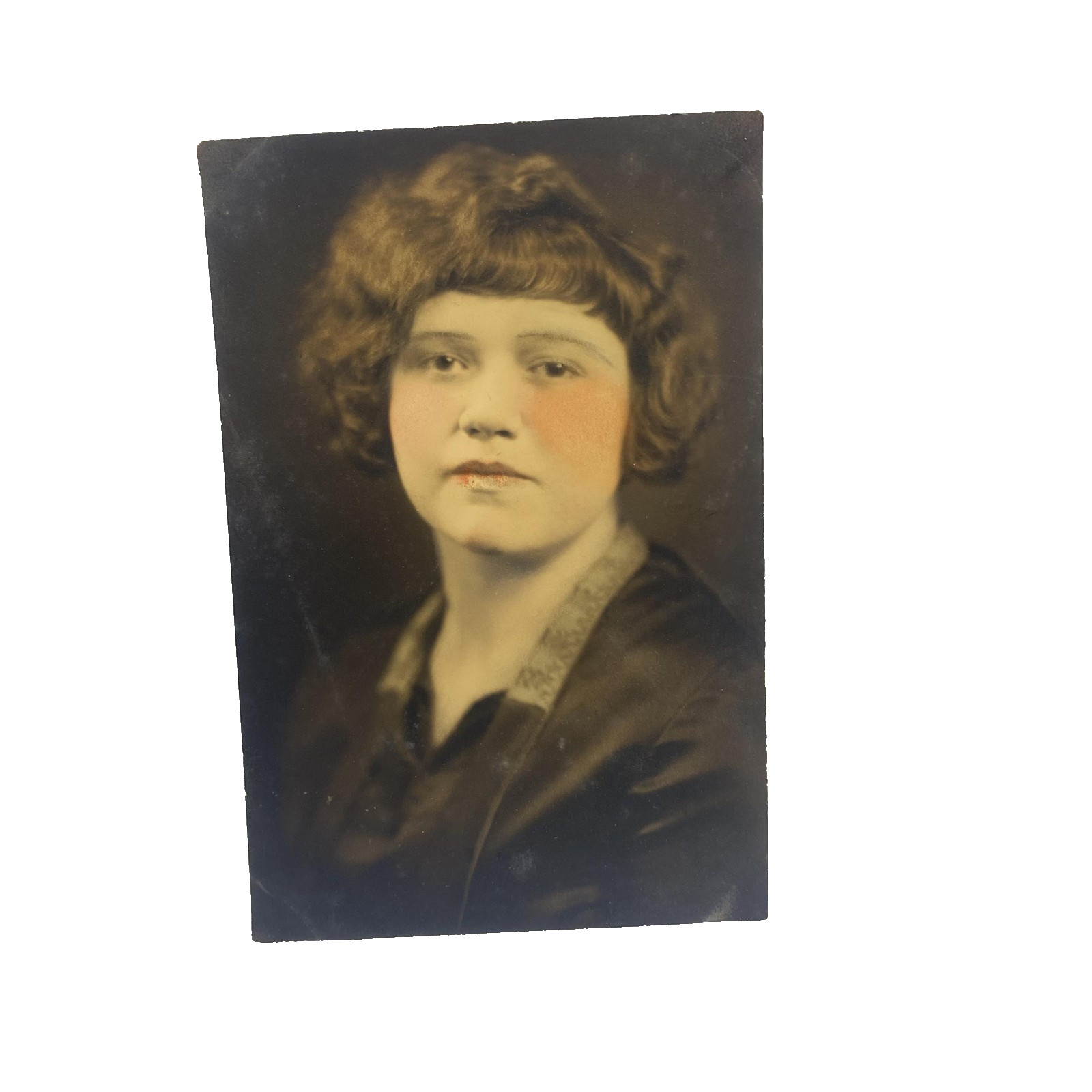 Vtg 1920s Ruth Baxter Portrait Photo 4×6 Sepia Hand Tinted Woman Ardmore PA