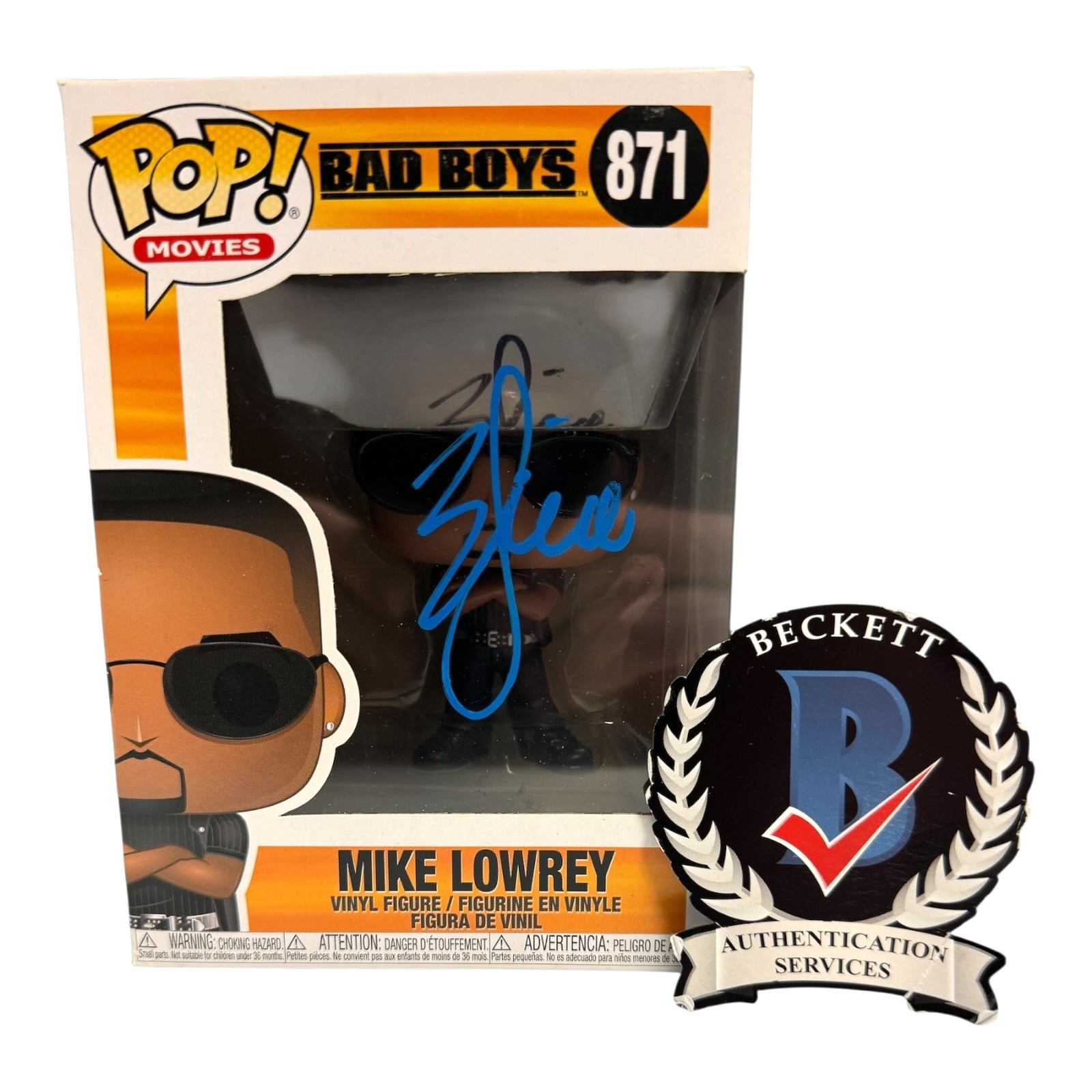 WILL SMITH SIGNED AUTOGRAPH FUNKO POP 871 BAD BOYS BECKETT BAS MIKE LOWREY