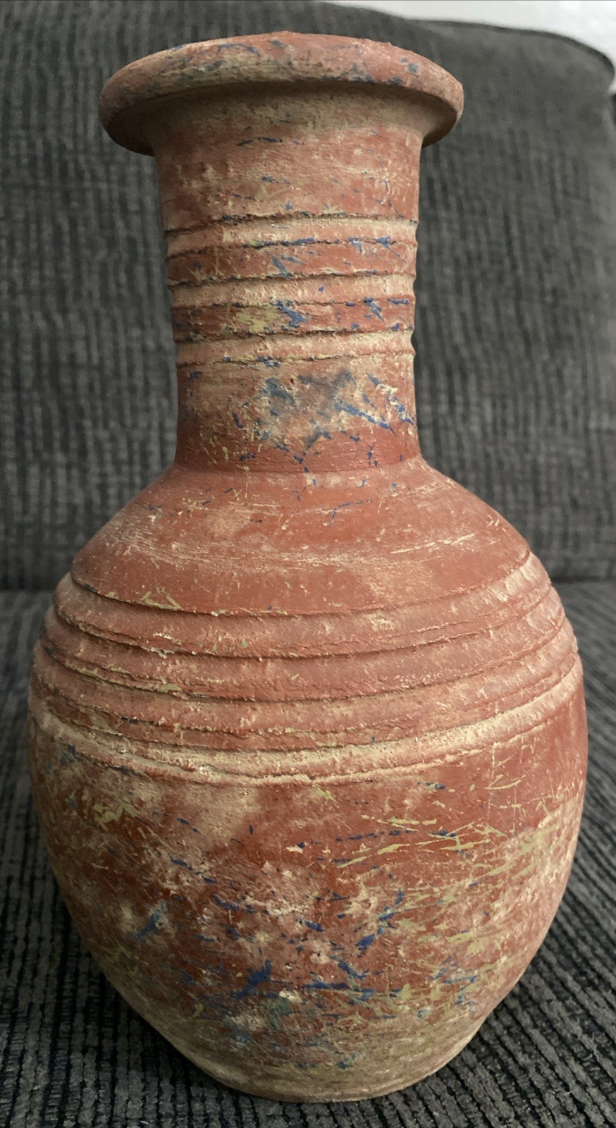 vintage primitive handmade Water Jug 9 Inches Tall 3 1/4 Opening