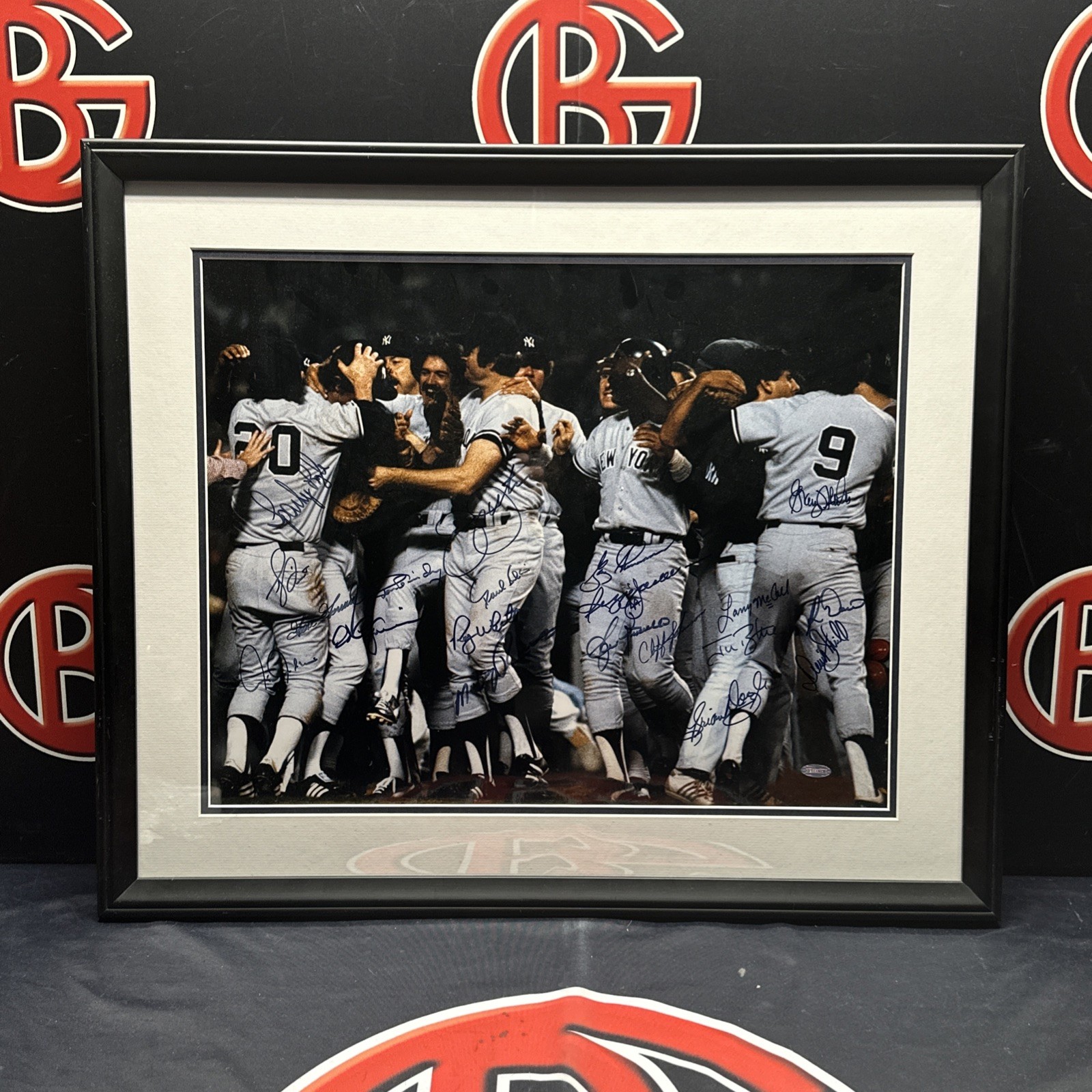 1978 New York Yankees Team Autographed Framed 22×26 Steiner CX COA