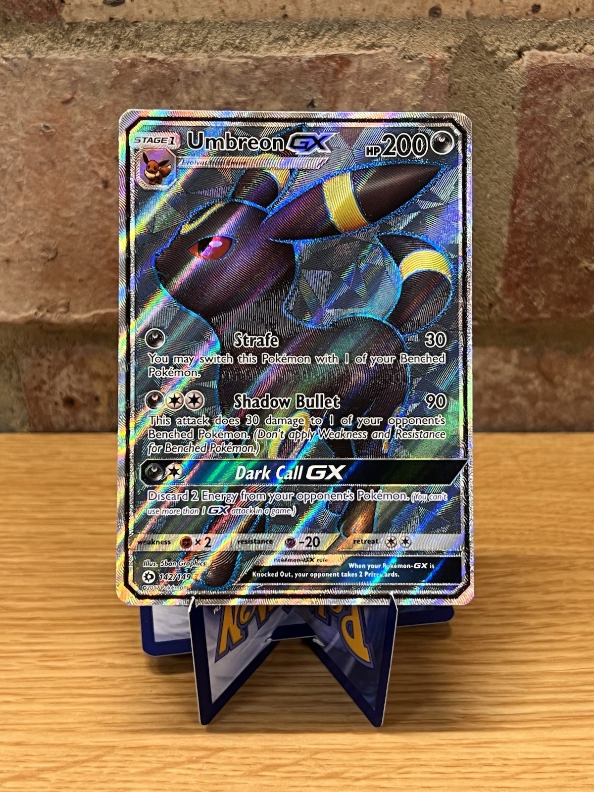 Pokémon TCG Umbreon GX Sun Moon 142/149 Holo Full Art Ultra Rare LP