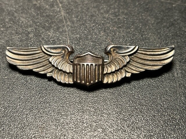 Vintage WWII Air Force Wings N.S. Meyer Inc. New York Sterling Military Pin 3″
