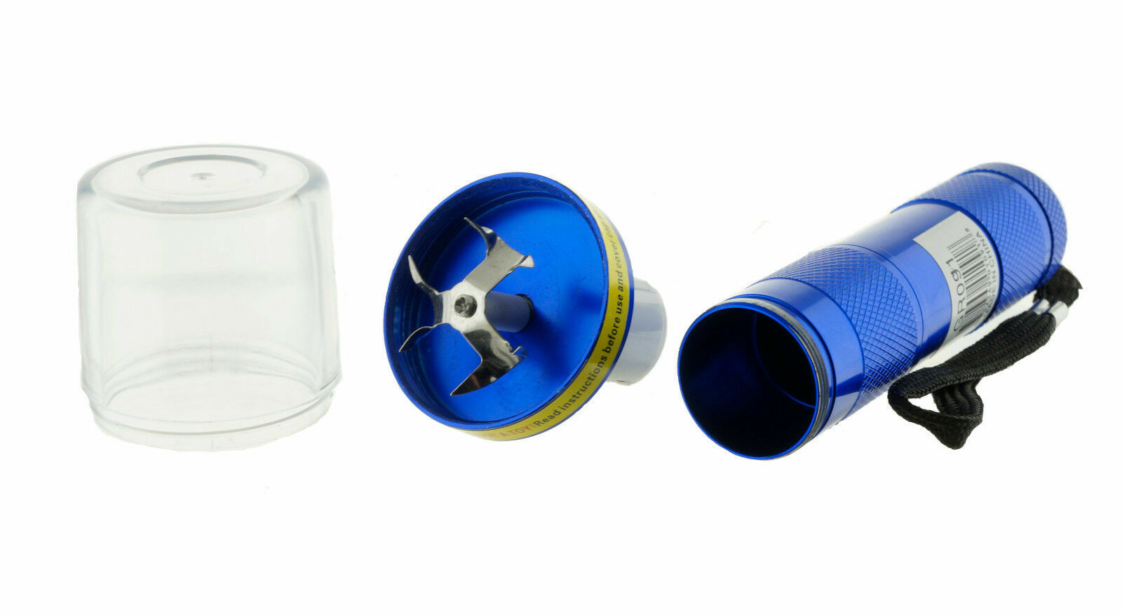 Electrical Metal Grinder Automatic Tobacco Herb Crusher W/Batteies Blue Color